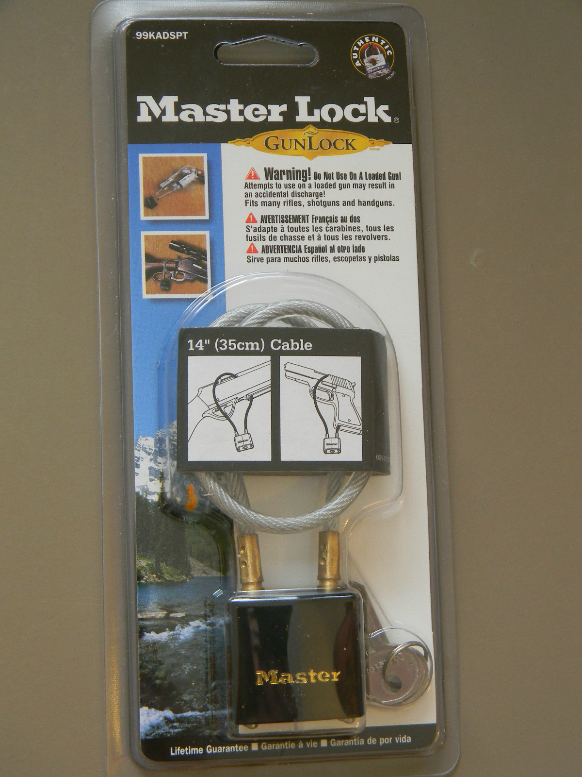 Master Gun Cable Lock 99KADSPT  New- Keyed Alike