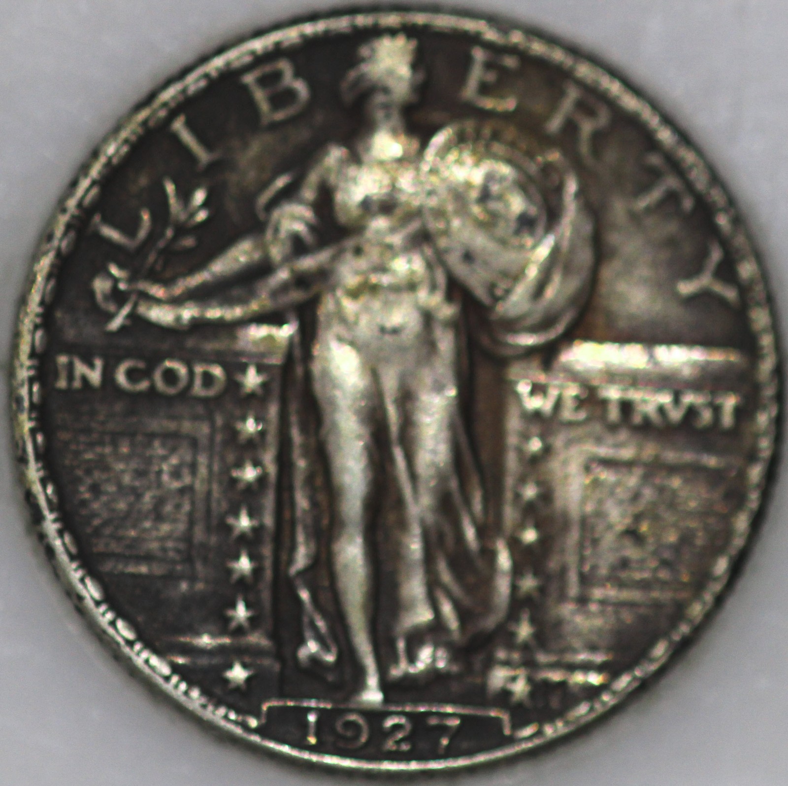 1927-P Standing Liberty Quarter, 90% Silver As Shown [SN01]
