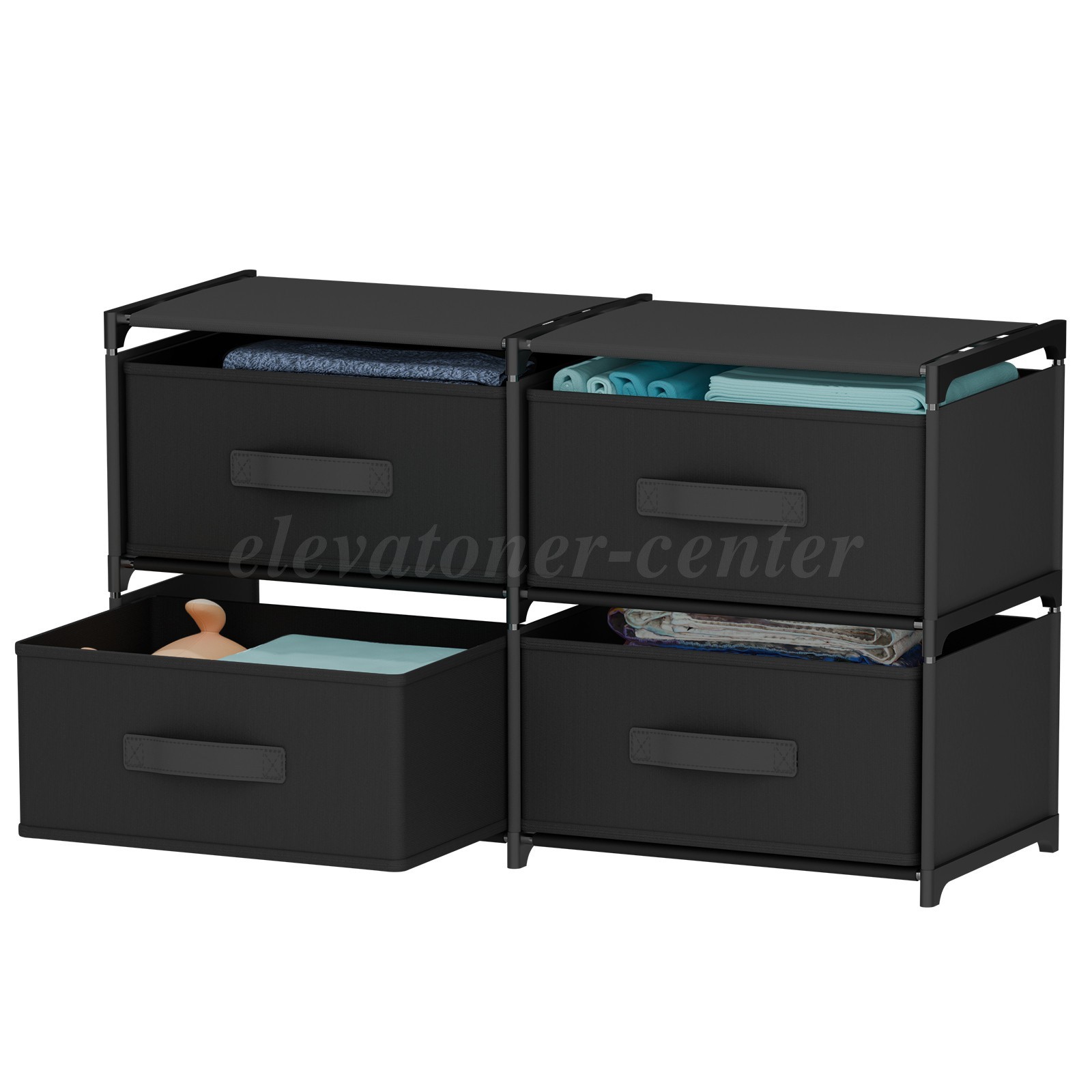 Non-Woven Fabric Multi-Functional Storage Cabinet, Double Row 4-Drawer