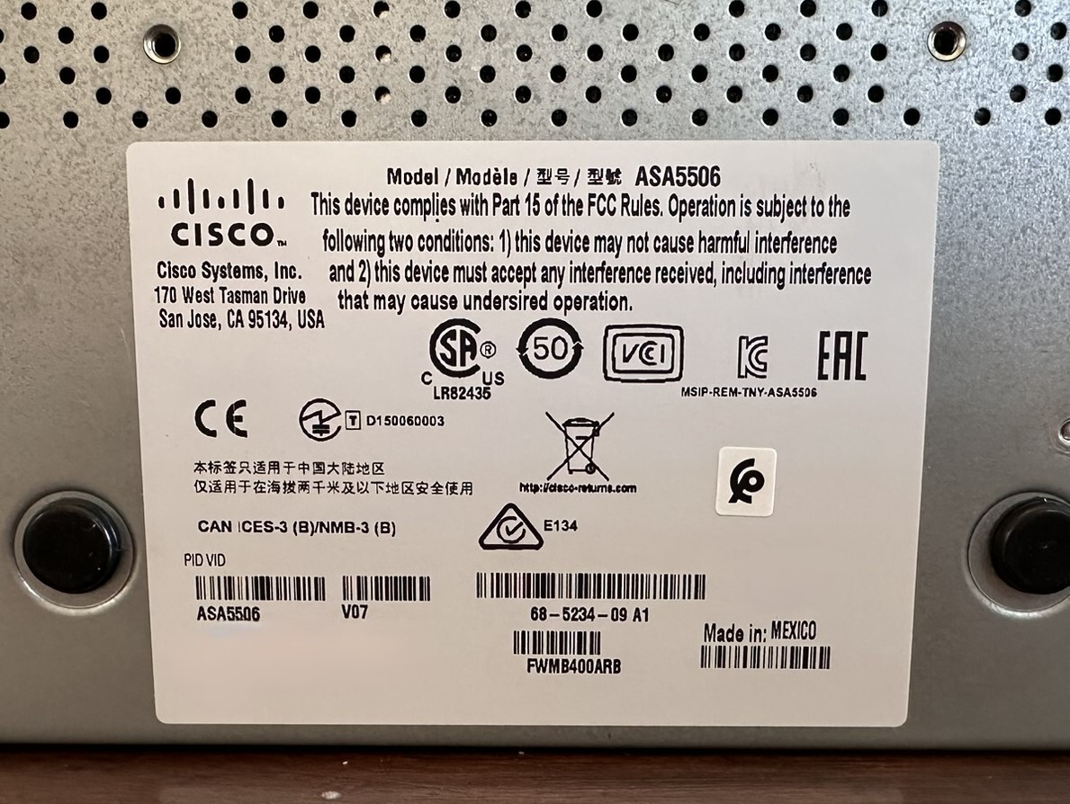 Cisco ASA 5506-X with Security Plus License