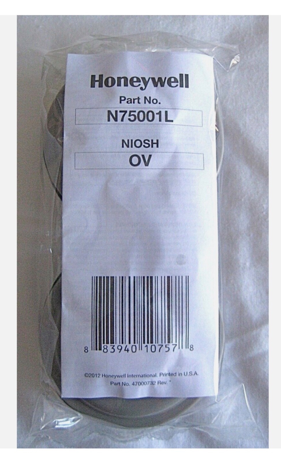 North Honeywell N75001L Organic Vapor Respirator Filter Cartridge 1-Pair N75001