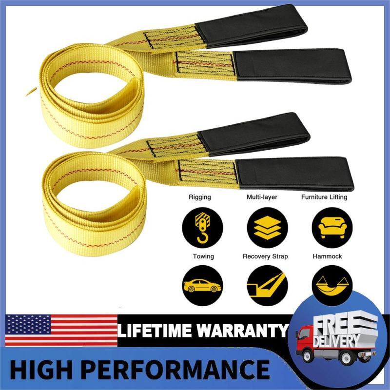 2PACK 6' x 2" Nylon Sling Lift Tow Strap Rope Heavy Duty Chain Lifting 3000LBS
