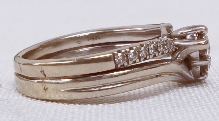 14k White Gold Diamond Forever Us Wedding Ring - Size 6 - 6.5g