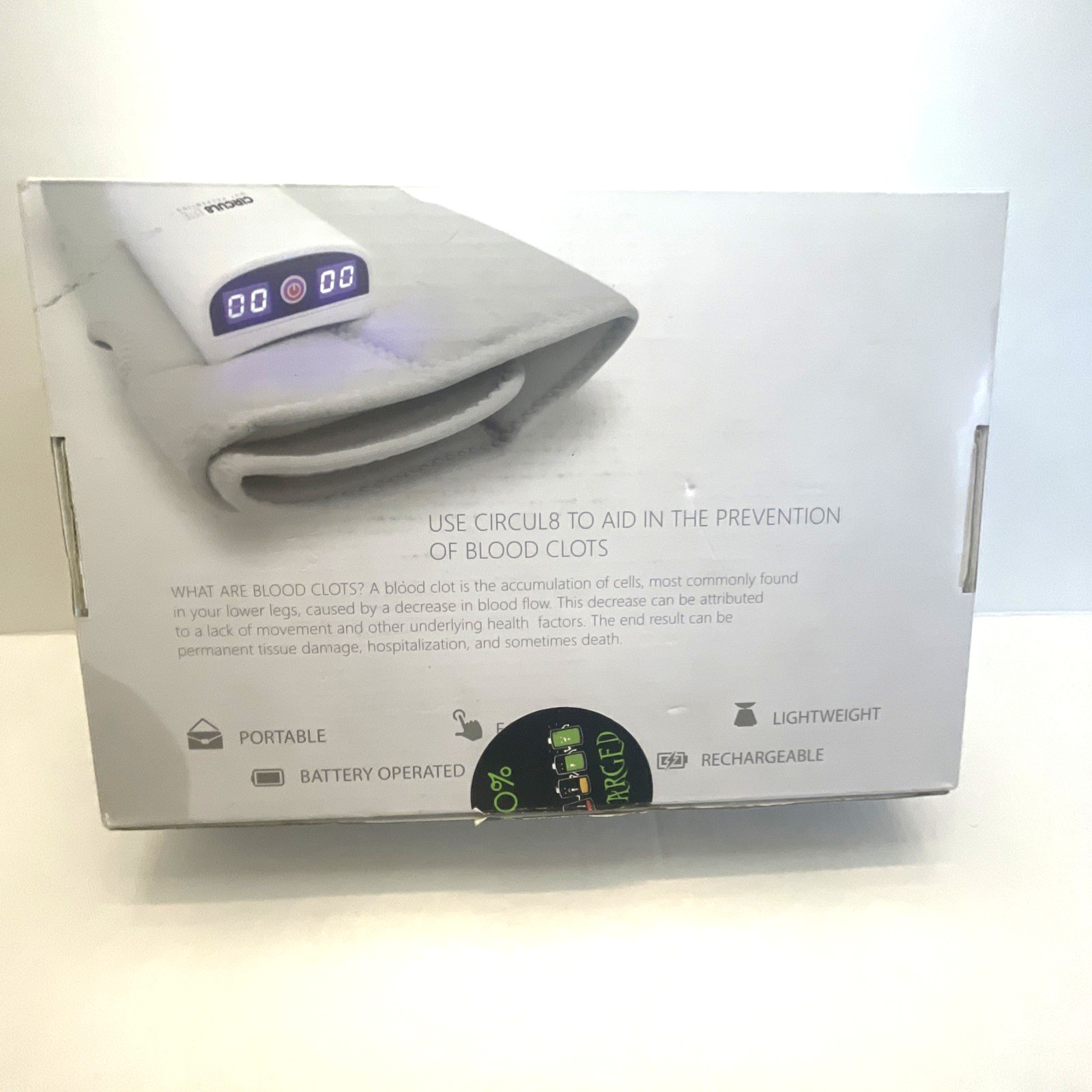 Circul8 Lite DVT Prevention Vascular Therapy System Portable Rechargeable Tested