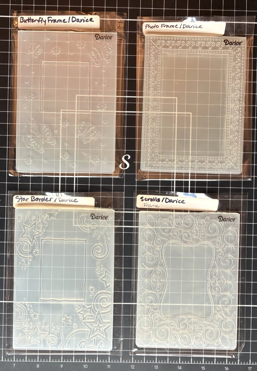 Darice Embossing Folders FRAMES PHOTO, BUTTERFLY, SCROLL or STAR BORDER