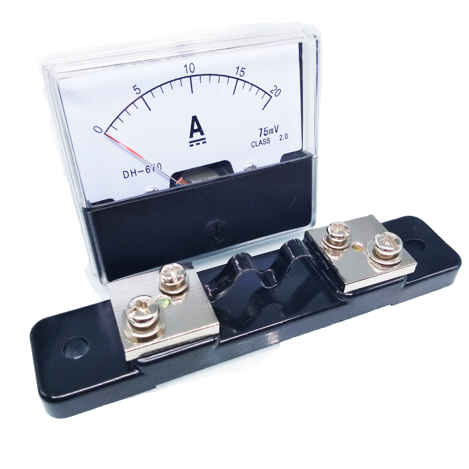 Analog Panel AMP Current Ammeter Meter Gauge DH-670 0-20A DC & Shunt