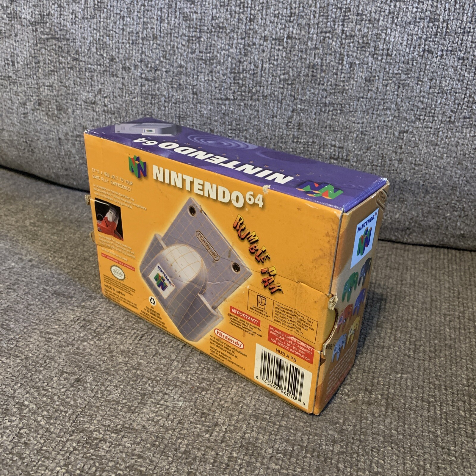 Nintendo 64 N64 Rumble Pak (1997) BOX ONLY! NO INSERTS READ!