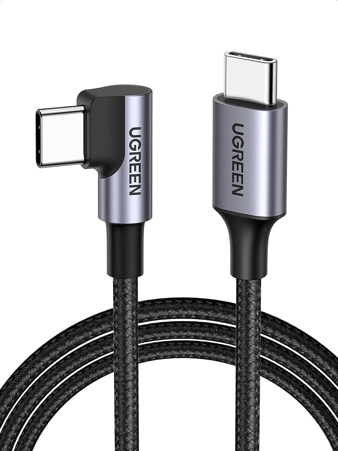 UGREEN 60W Right Angle USB C Cable, Fast Charging Cable, 2-Pack, 6.6Ft | 90°