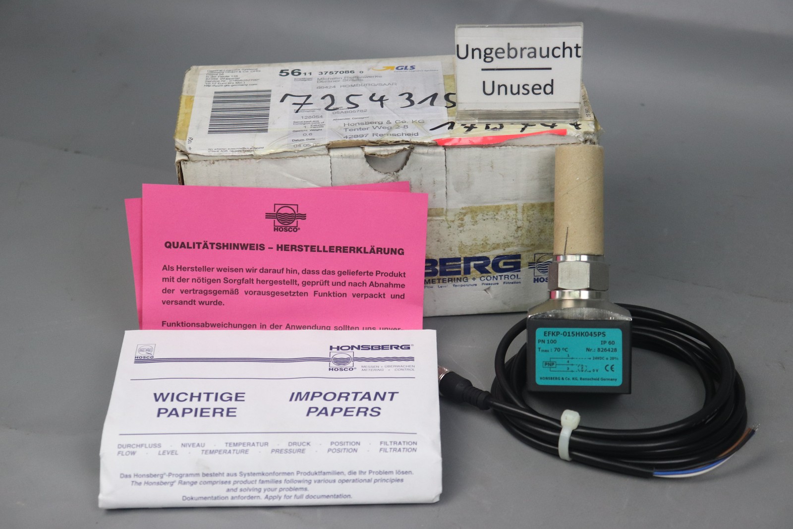 Honsberg EFKP-015HK045PS Flow Monitor Unused Original Packaging