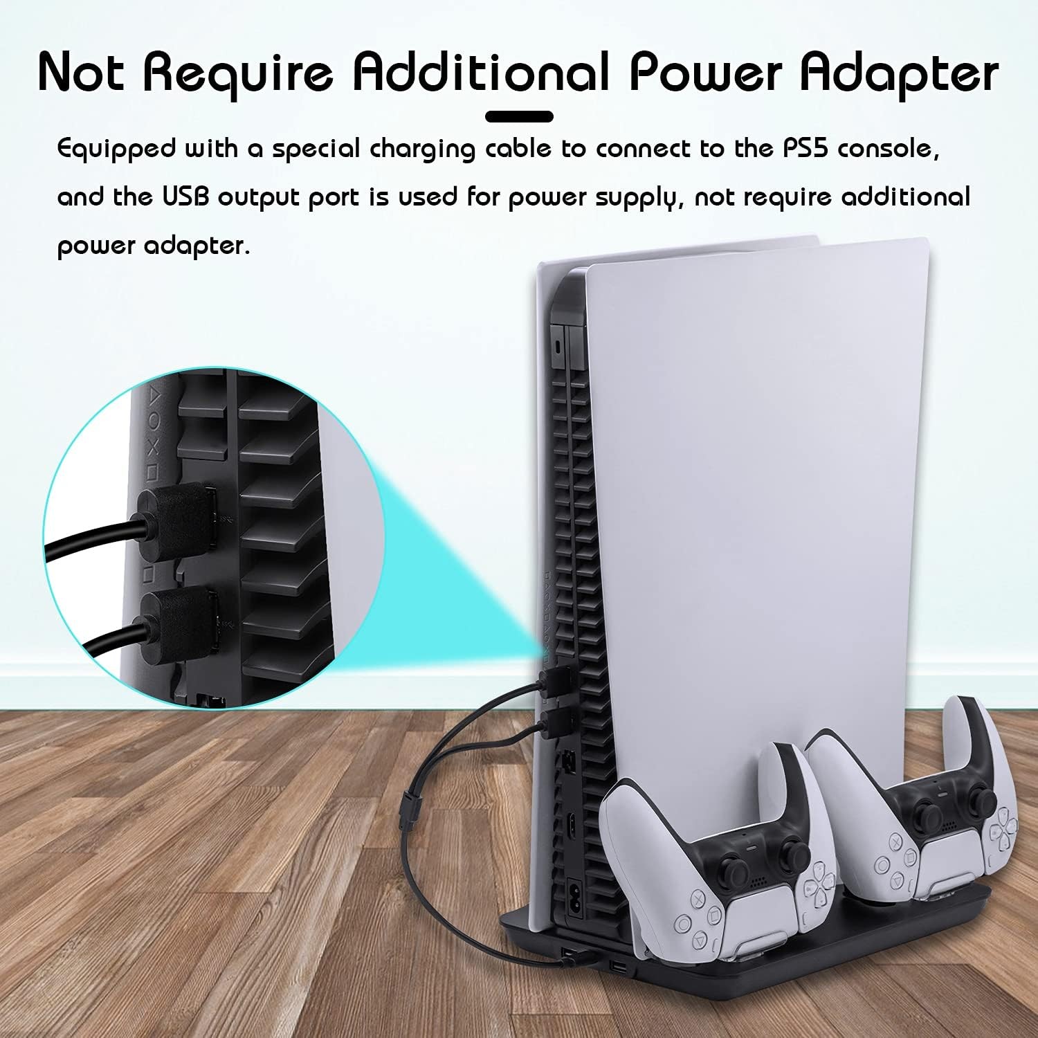 Mcbazel Cooling Fan and Dual Controller Charger Station for PS5 Console, Cooler