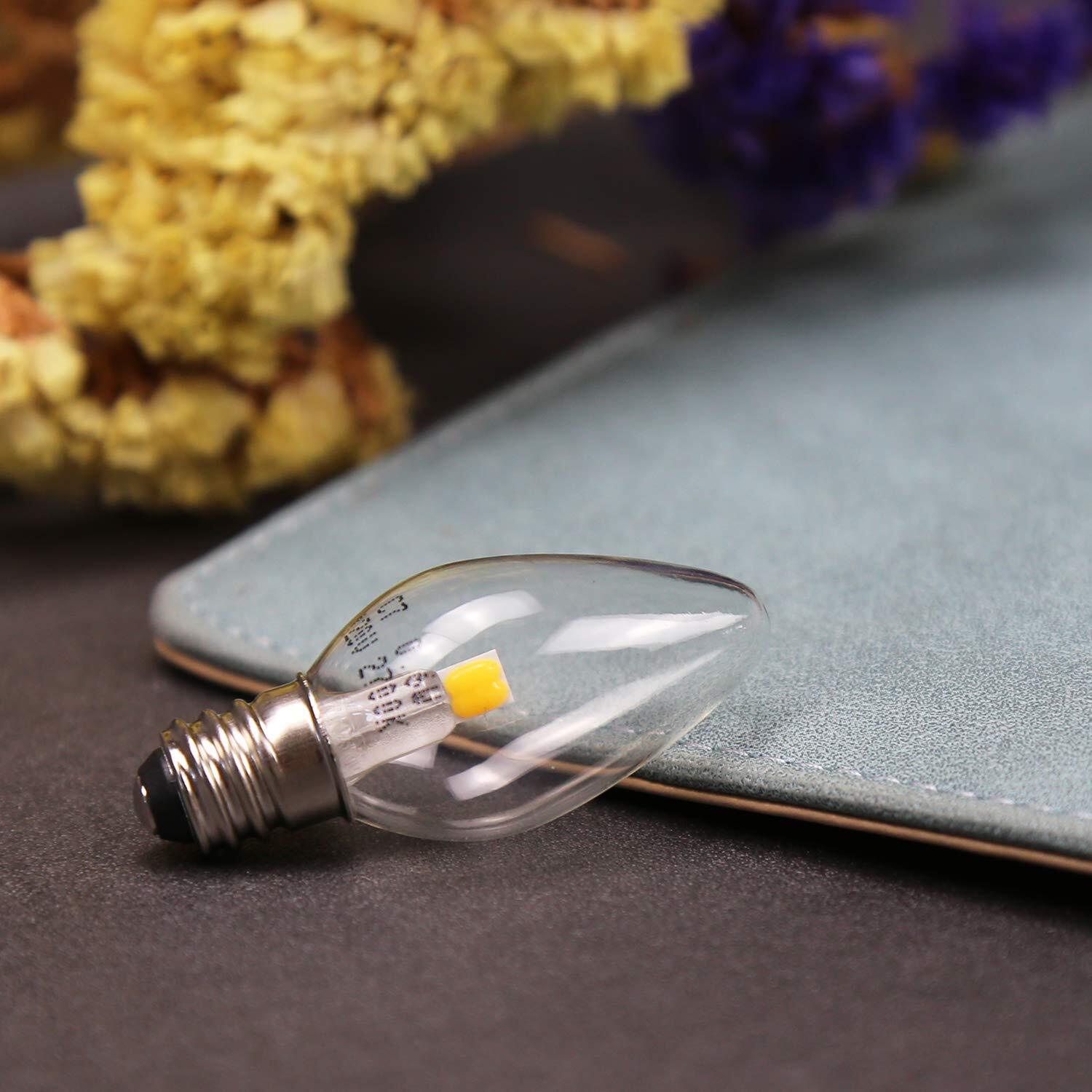 Night Light Bulb – C7 E12 LED Bulbs – Candelabra, 0.6 Watt Equivalent 7W -6 Pack