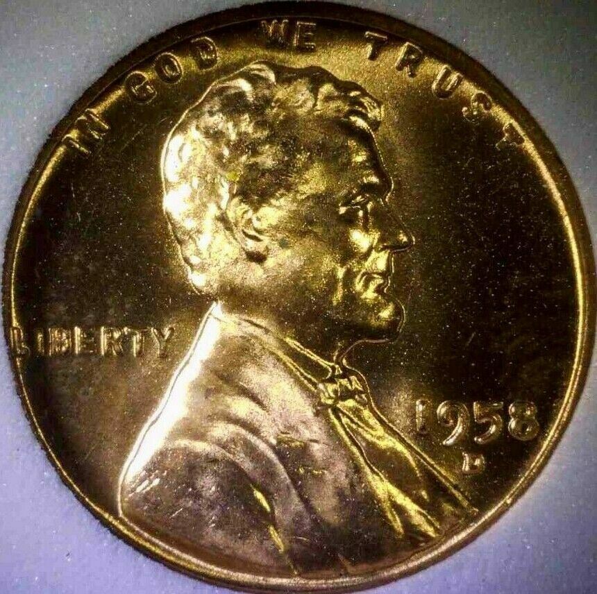 1958-D Lincoln Wheat Cent - BRIGHT RED & LUSTROUS!! - Free Shipping