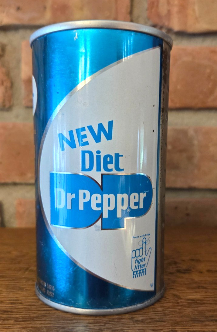 NEW DIET DR. PEPPER SODA CAN -1967 ,PULL TAB, EMPTY CAN=VERY GOOD CONDITION