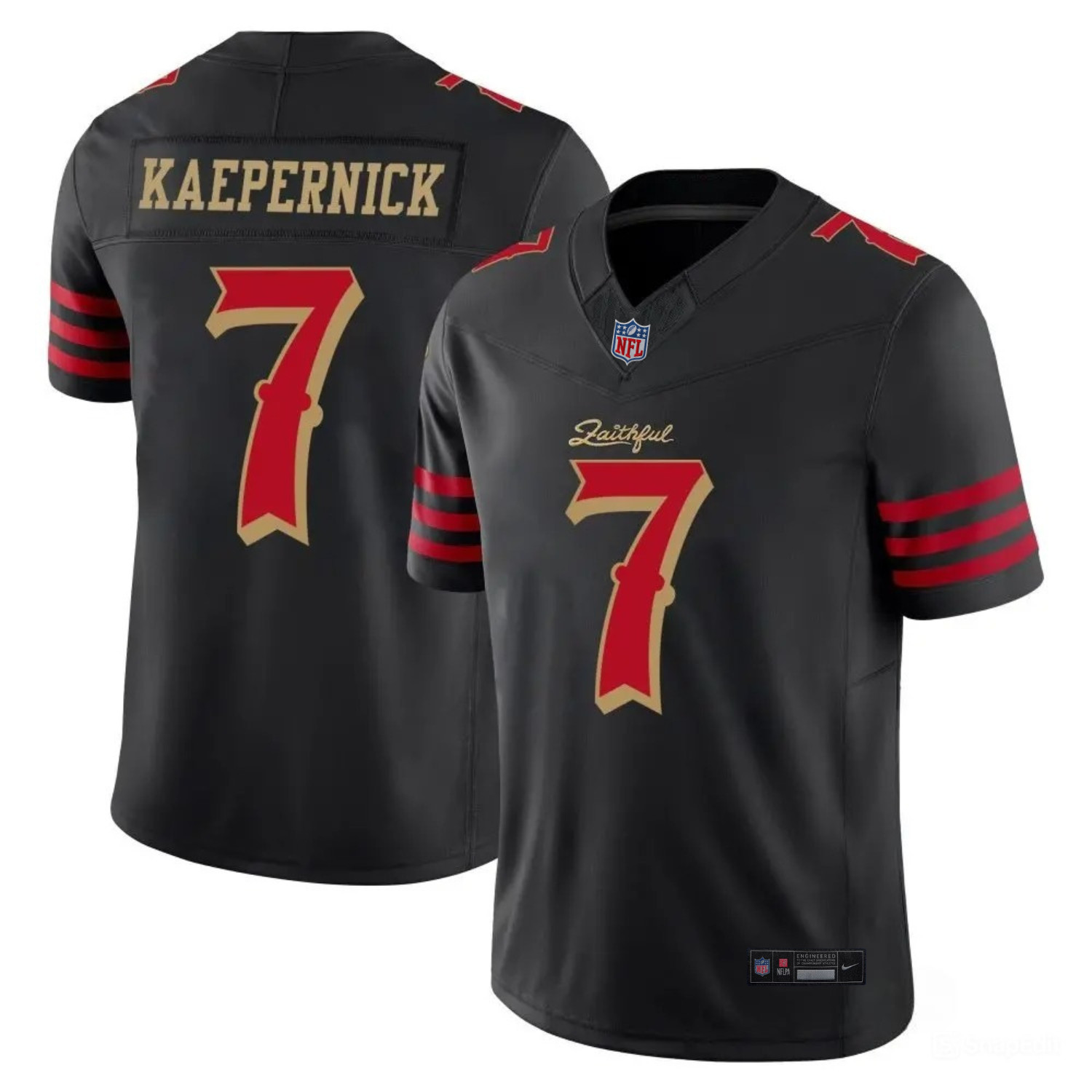 NWT Kaepernick #7 Black Stitched Jersey WOMEN