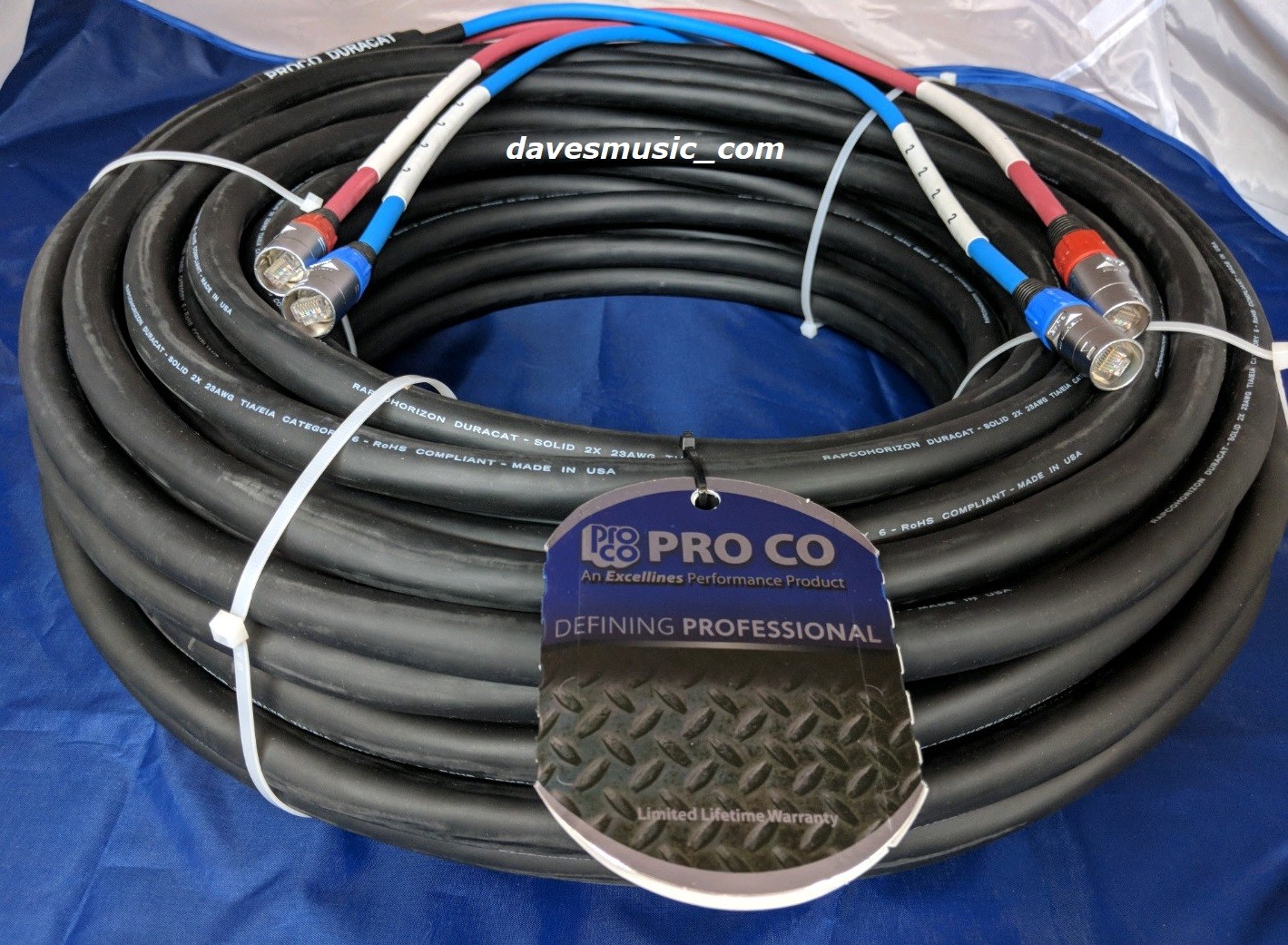 ProCo 200 ft DuraCAT cat6 UTP Dual Channel Digital Snake DCAT2X-200NN US-MADE