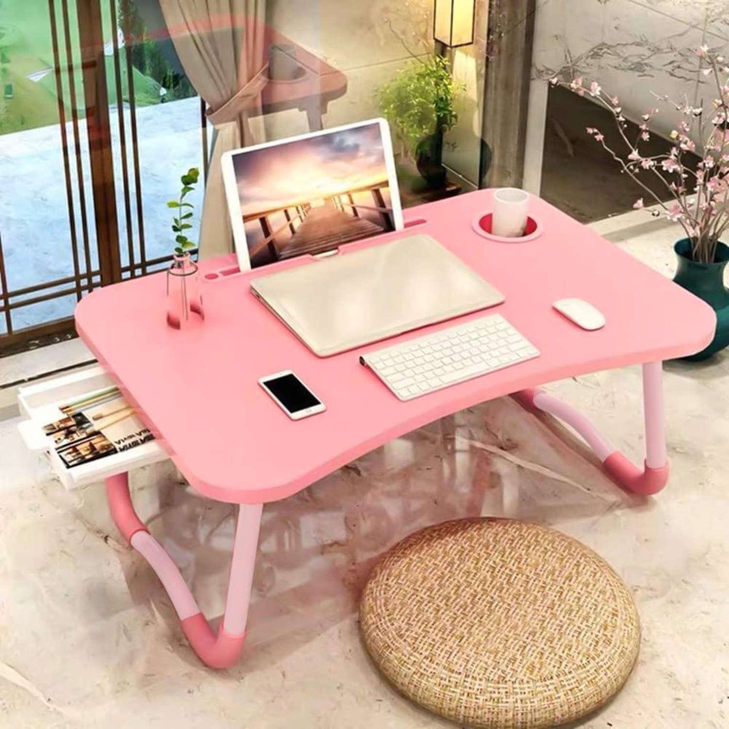 Laptop Bed Table, Foldable Laptop Desk Bed Tray with Storage Drawer, Lap Desk...