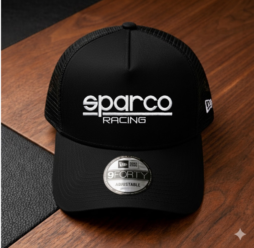 Sparco Racing  Logo Embroidered Trucker Hat Snapback Cap for Men