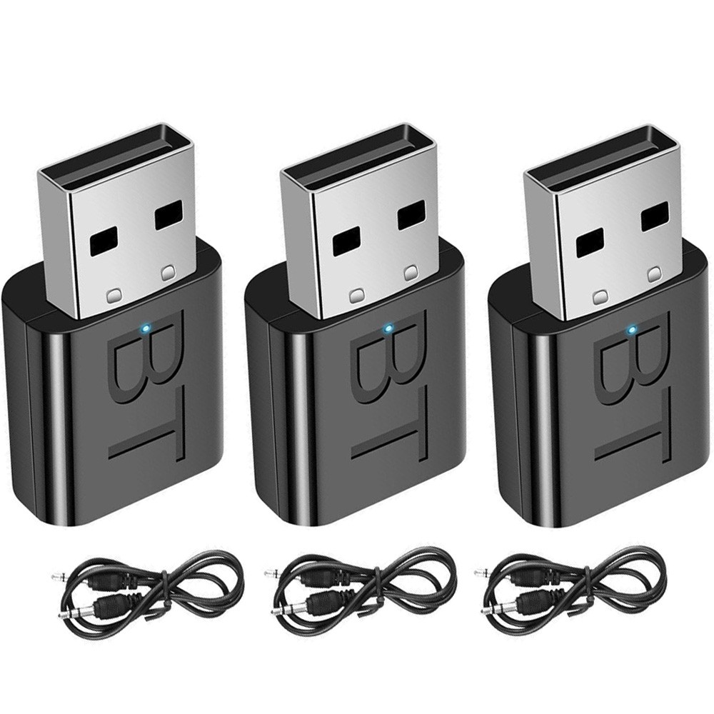3Pcs Bluetooth 5.0 Audio Receiver USB 3.5mm AUX Adapter For Car TV PC Speaker US