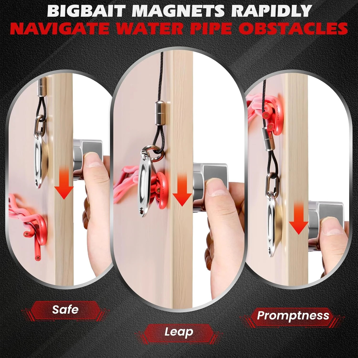 Wire Fishing Tools, Fish Tape Wire Puller Kit, Magnetic Cable Puller,Pulls Elect