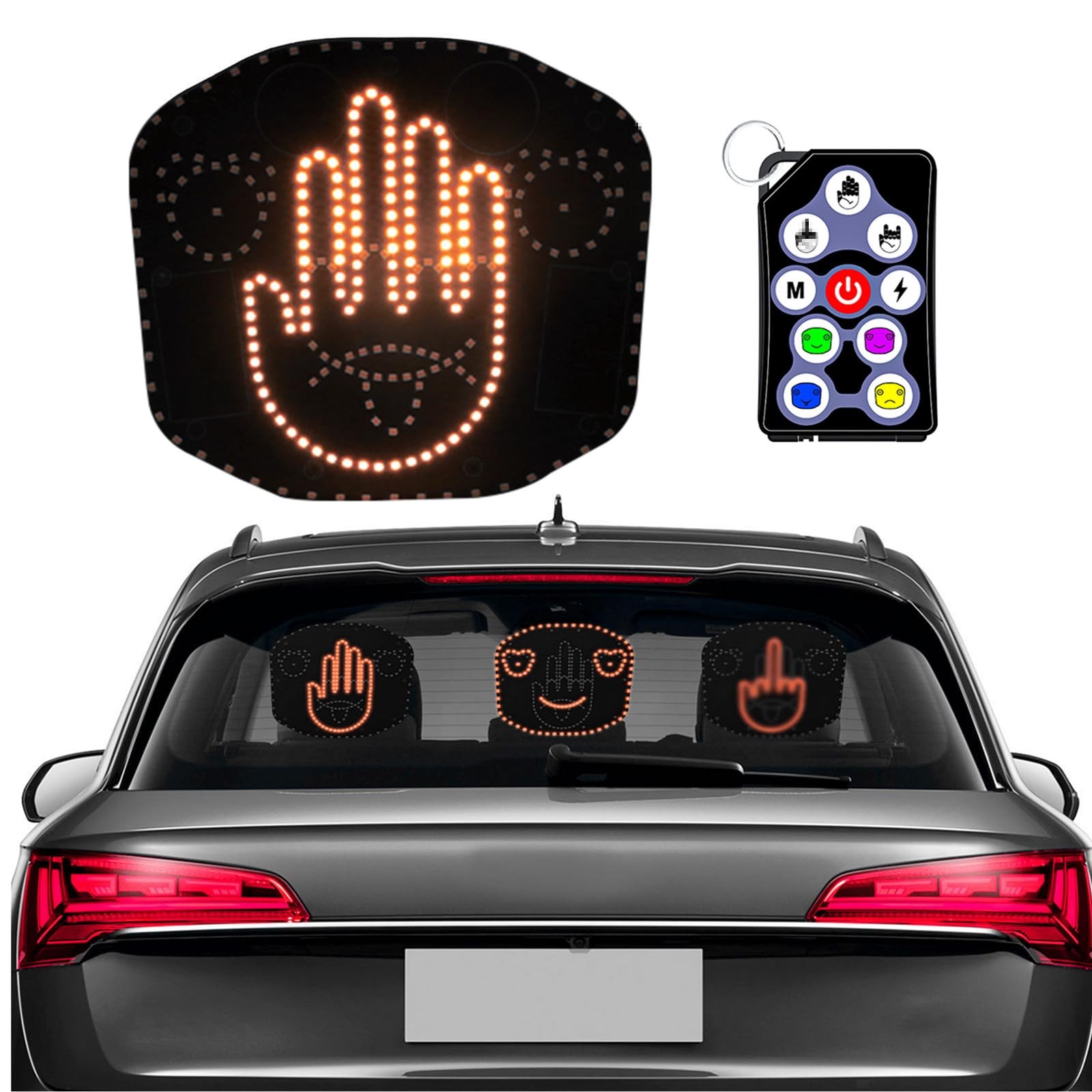 Rechargeable Car Finger Light Gesture Expression Patterns 2000mAh Remote