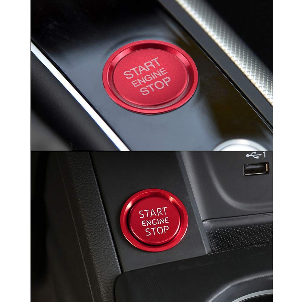 LECART Car Accessories Fit for Audi A4 A5 A6 A7 Q5 Red Car Engine Start Button C