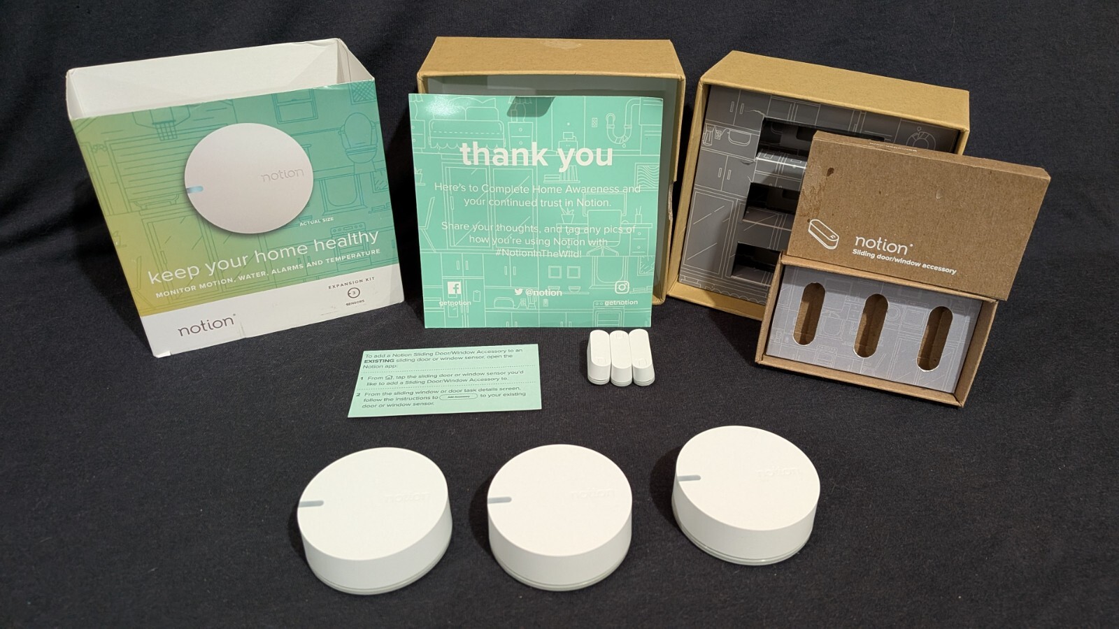 Notion All in One Smart Home Expansion Kit - 3 Sensors + 3 Magnets FOR PARTS