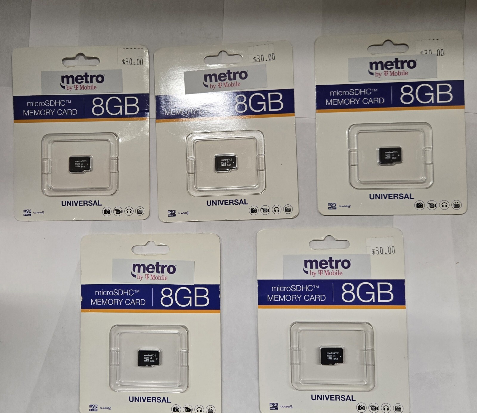 Lot of 5 METRO MicroSDHC 4GB Class 4 Memory Card NEW