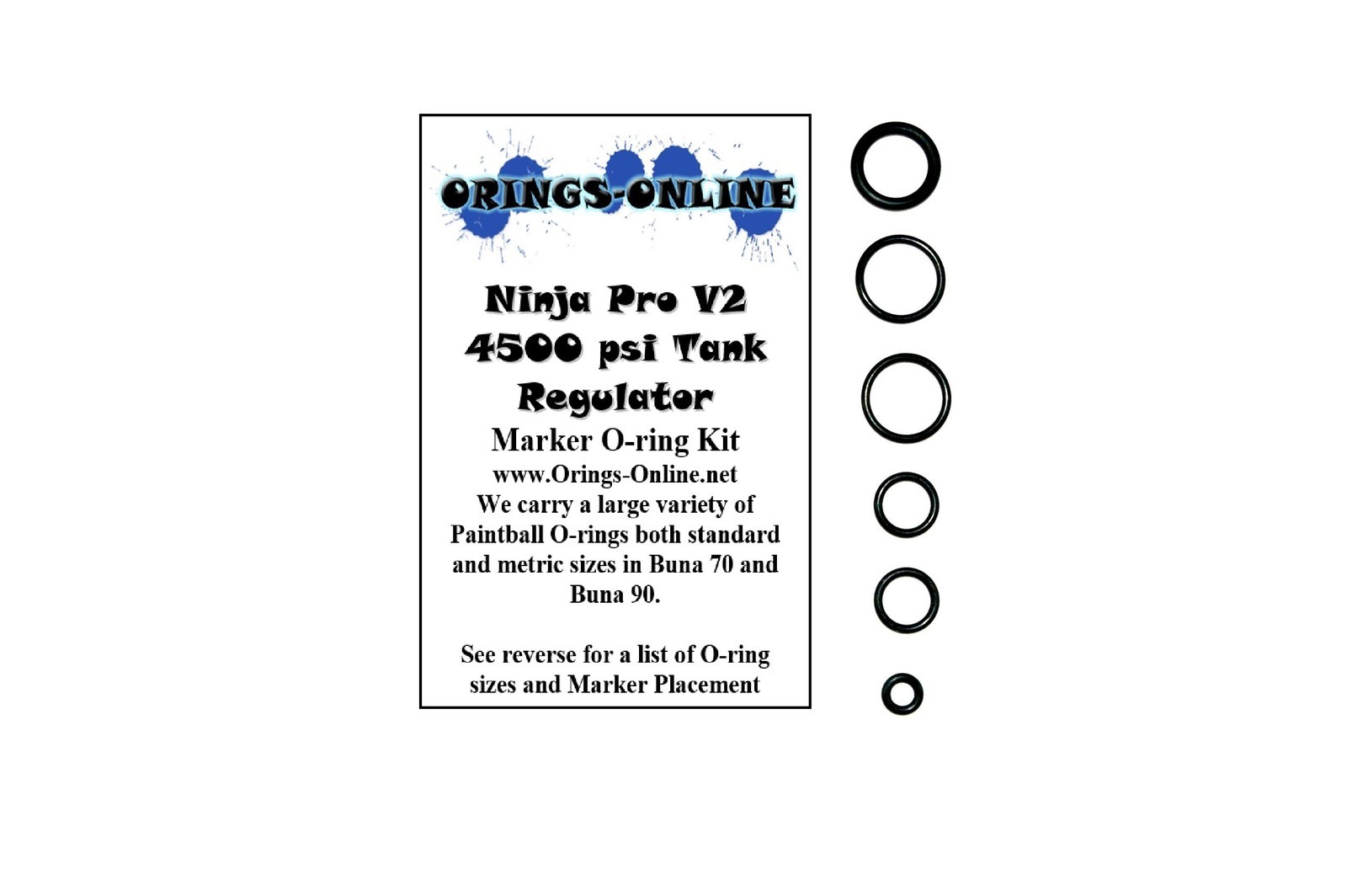 Ninja Pro V2 4500 psi Tank Regulator Paintball O-ring Oring Kit x 4 rebuilds