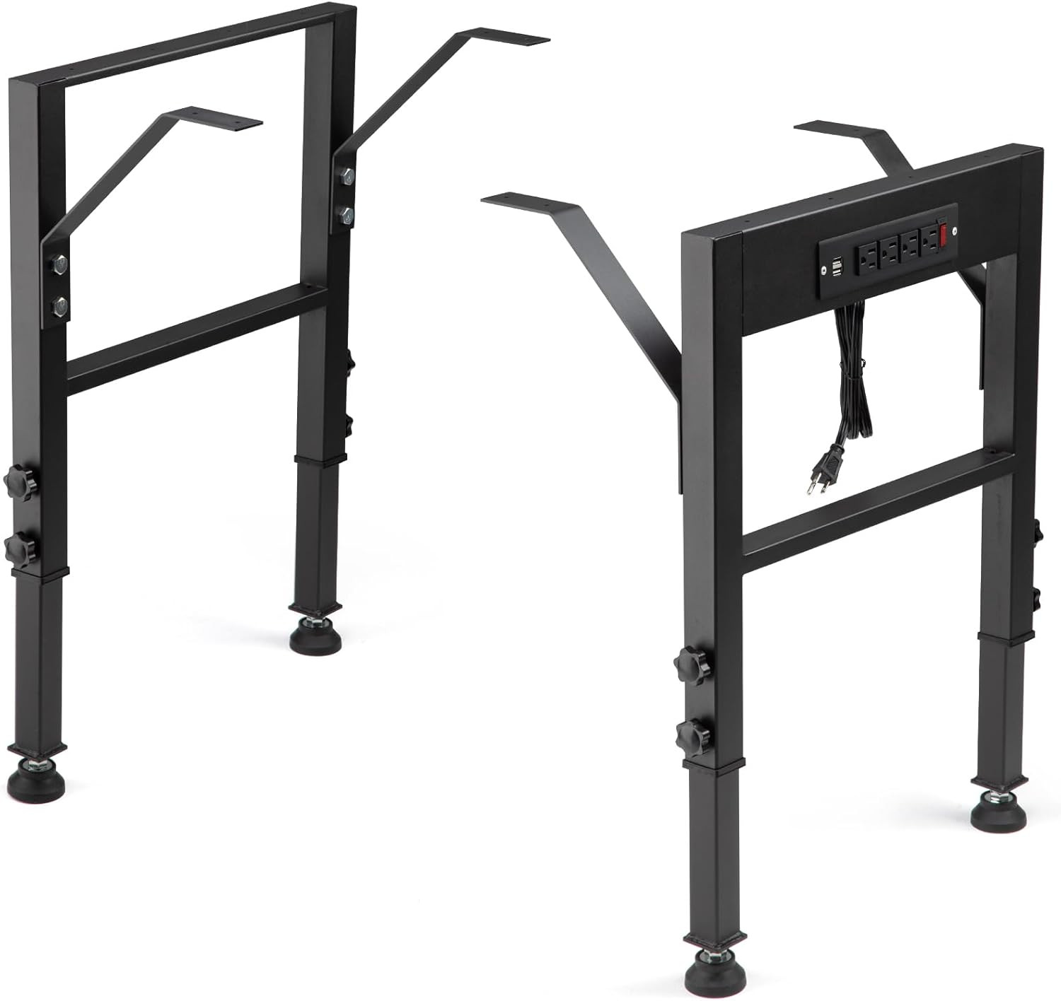 19.6-Inch Depth Workbench Frame, Height Adjustable 28.5" to 33.8",Set of 4 Metal