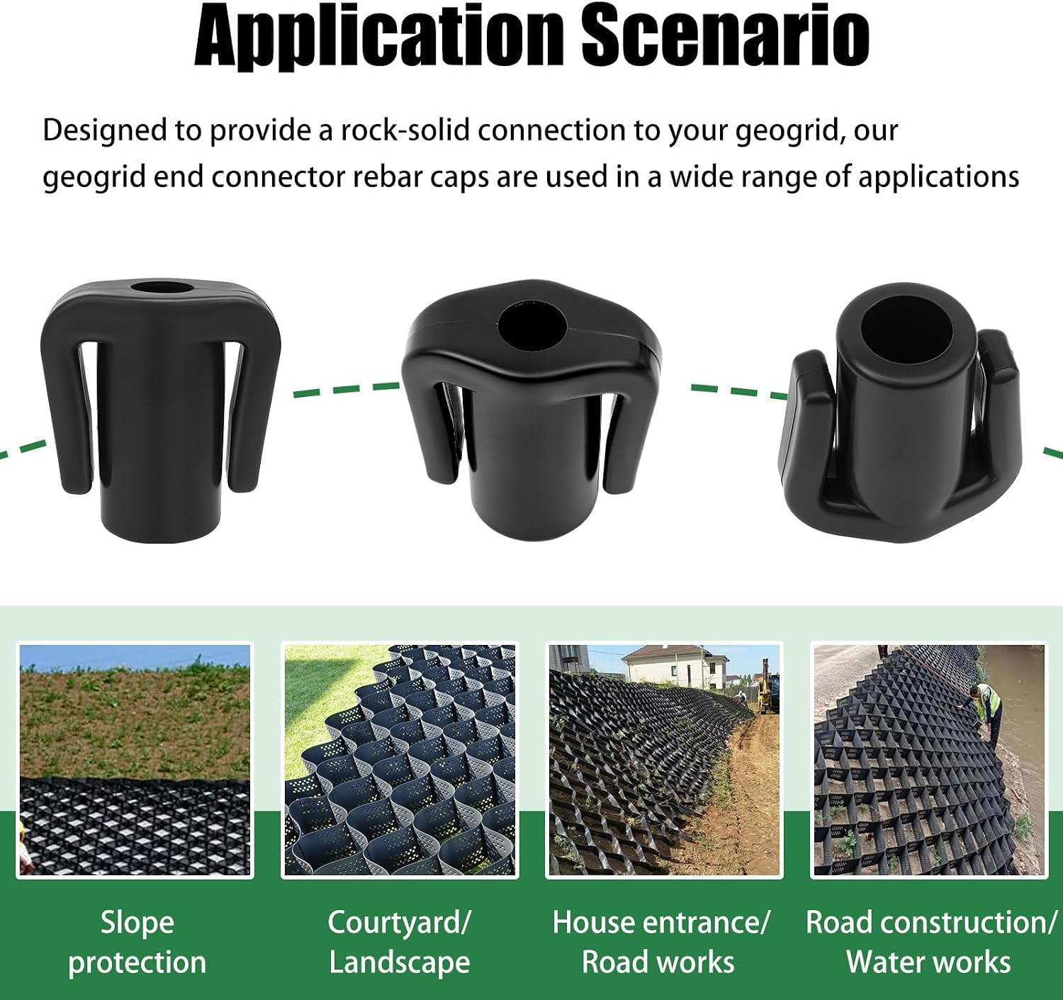 Geogrids Base Caps - ½ Inch Rebar Caps for Secure Grid Stabilization | Universal