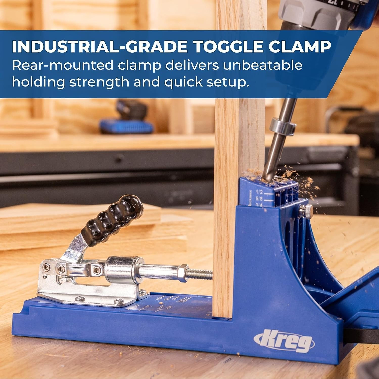 K4 Pocket Hole Jig - Adjustable, Versatile Jig for Strong Joints - Create Per...