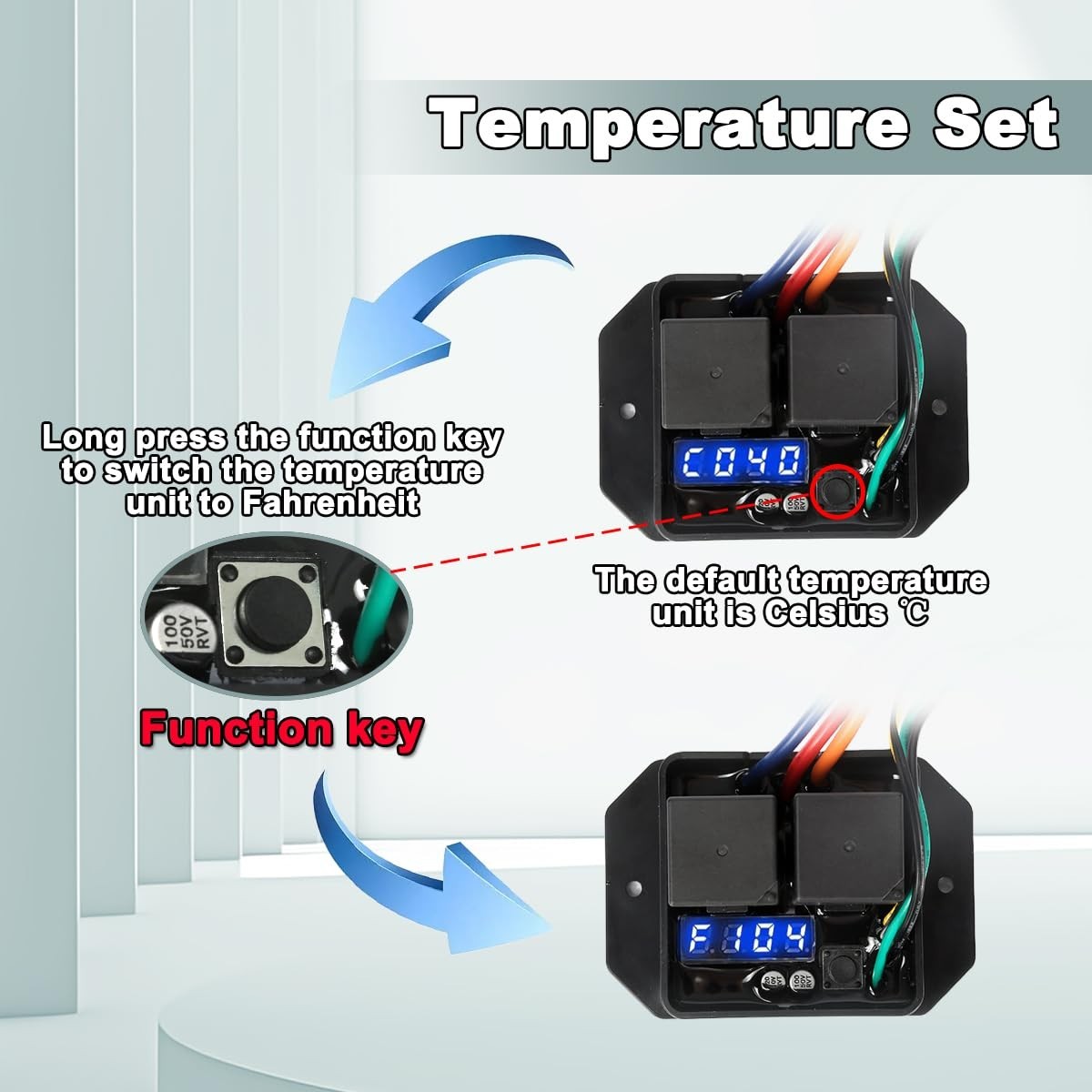 Compact Digital Thermatic Fan Switch Kit for Precise Cooling Control ()