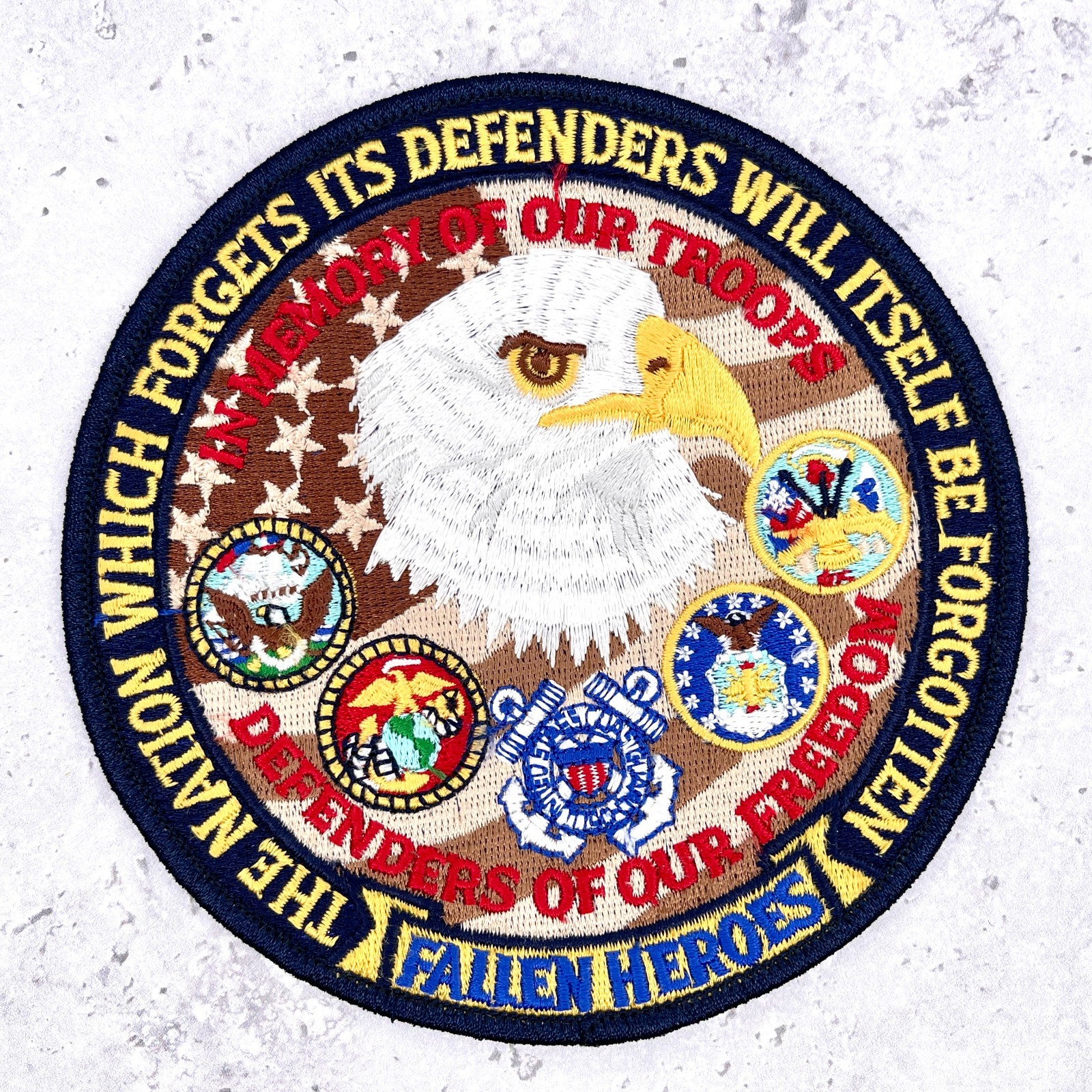 Fallen Heroes Patch • Defenders of Our Freedom USA Military Remembrance • 5" NOS