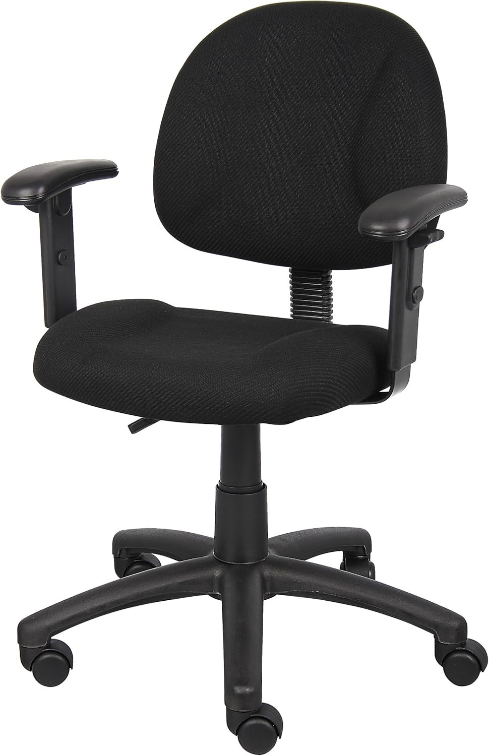 B316-BK Perfect Posture Delux Fabric Task Chair with Adjustable Arms in Black, L