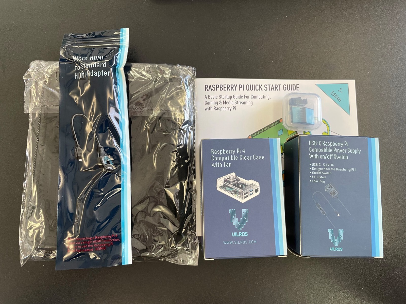 Raspberry Pi 4 USB -C Power Supply & Case w/Fan Includes 16gb MicroSD