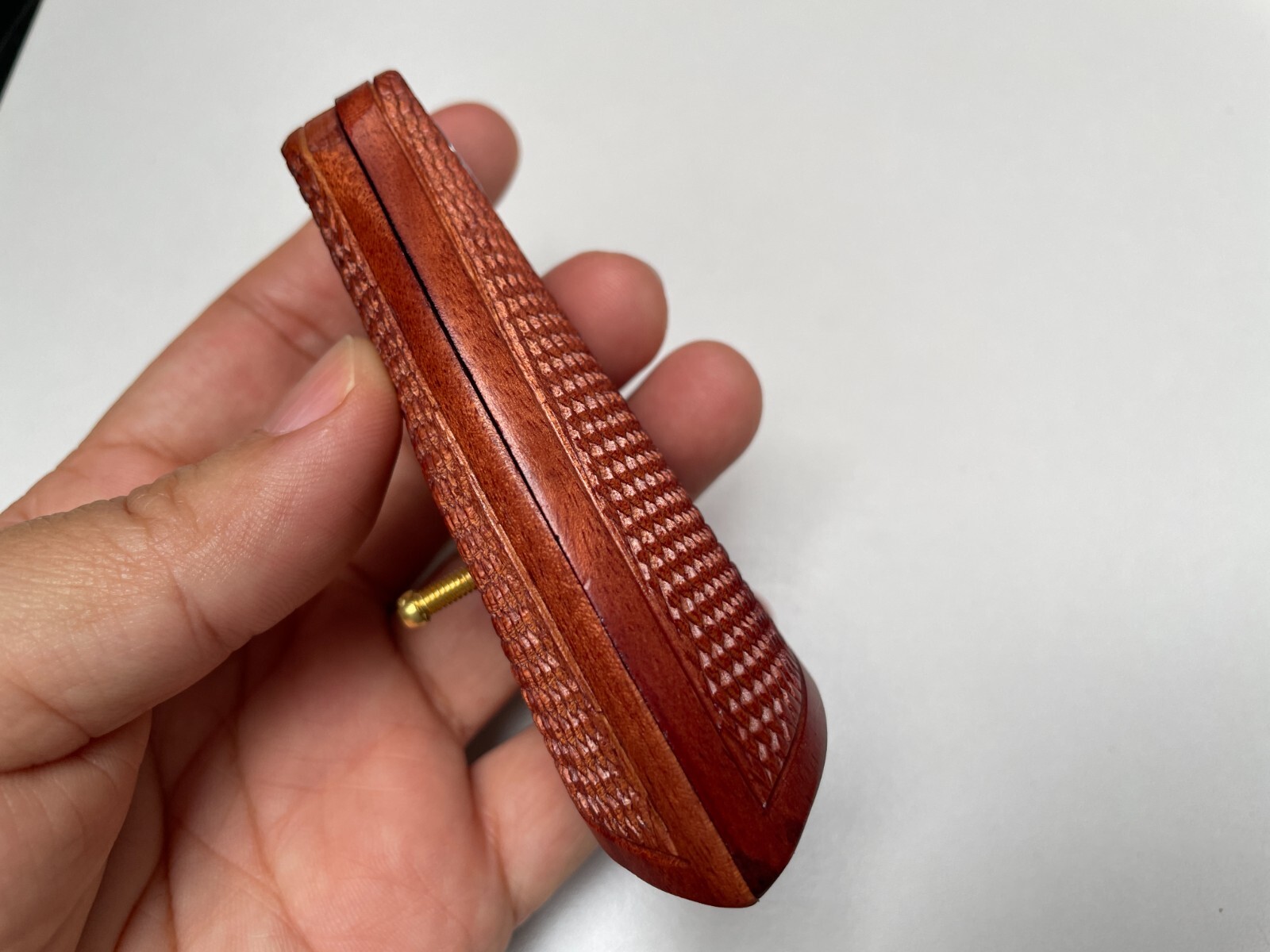 New Grips For Colt Python grips ,Checker Hard wood Silver medallion