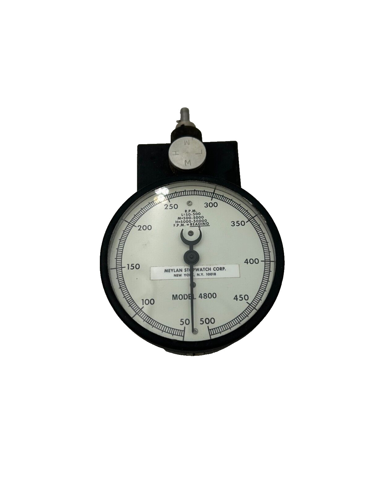 Meylan Stopwatch 4800 Black 34021 Code AP 500RPM Manual Stopwatch