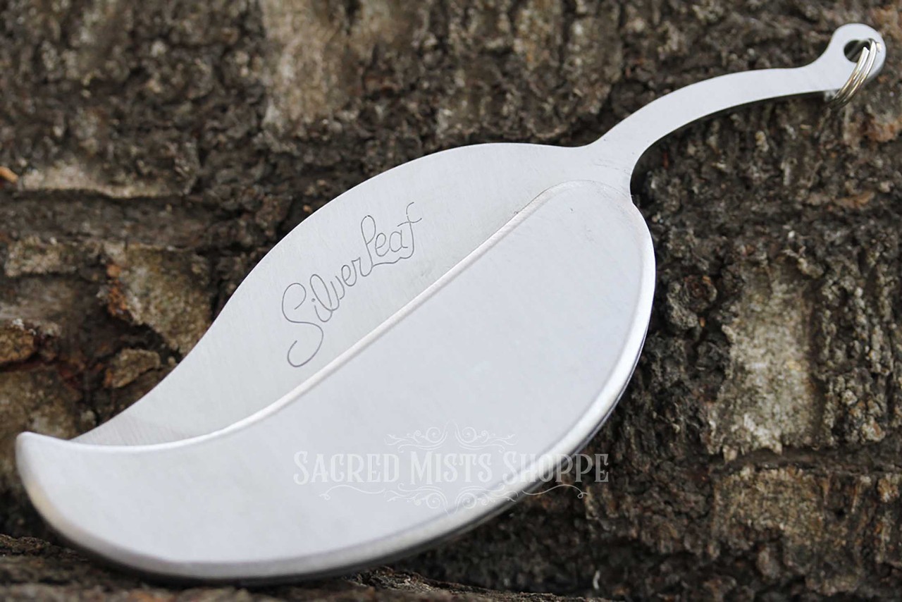 Silver Leaf Herb Folding Pocket Boline Ritual Work, Herb Knife, Altar Tools