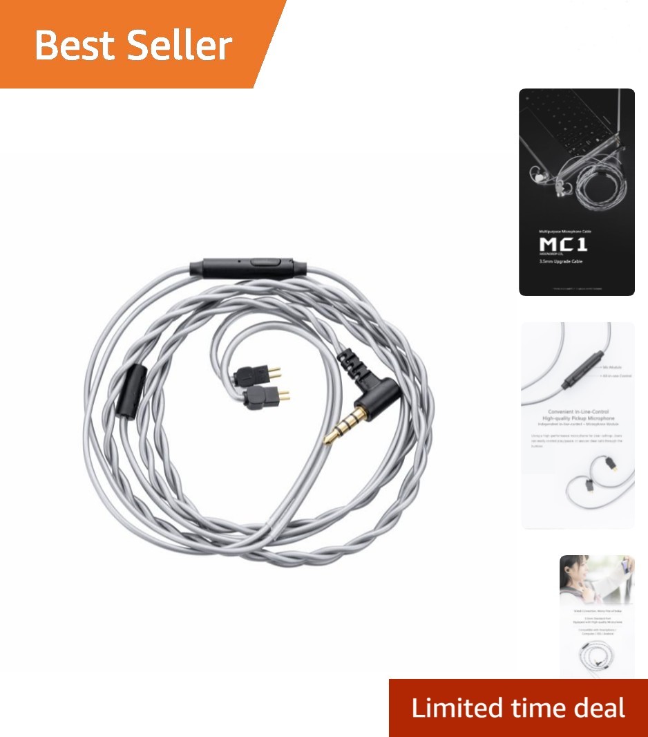 MC1 Multipurpose Microphone Cable 3.5mm Earphone Upgrade Cable Microphone 0.7...