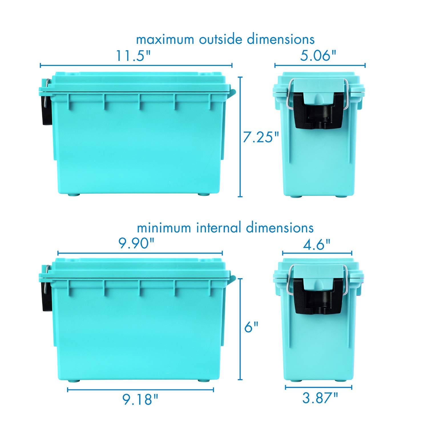 Logix Stackable Craft Storage Box with Handle, Locking Art Supply Frost, Teal