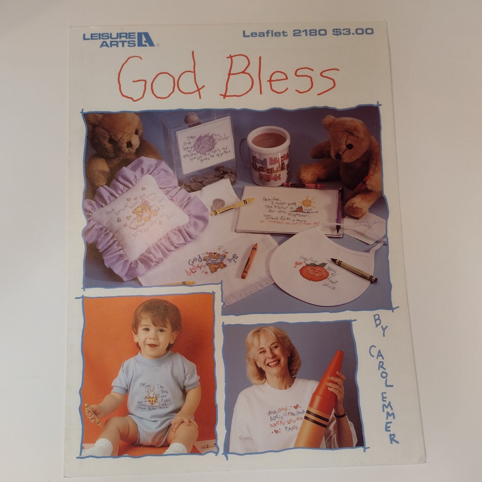 Leisure Arts Rock God Bless Eight Designs Leaflet #2180  By Carol Emmer 1992