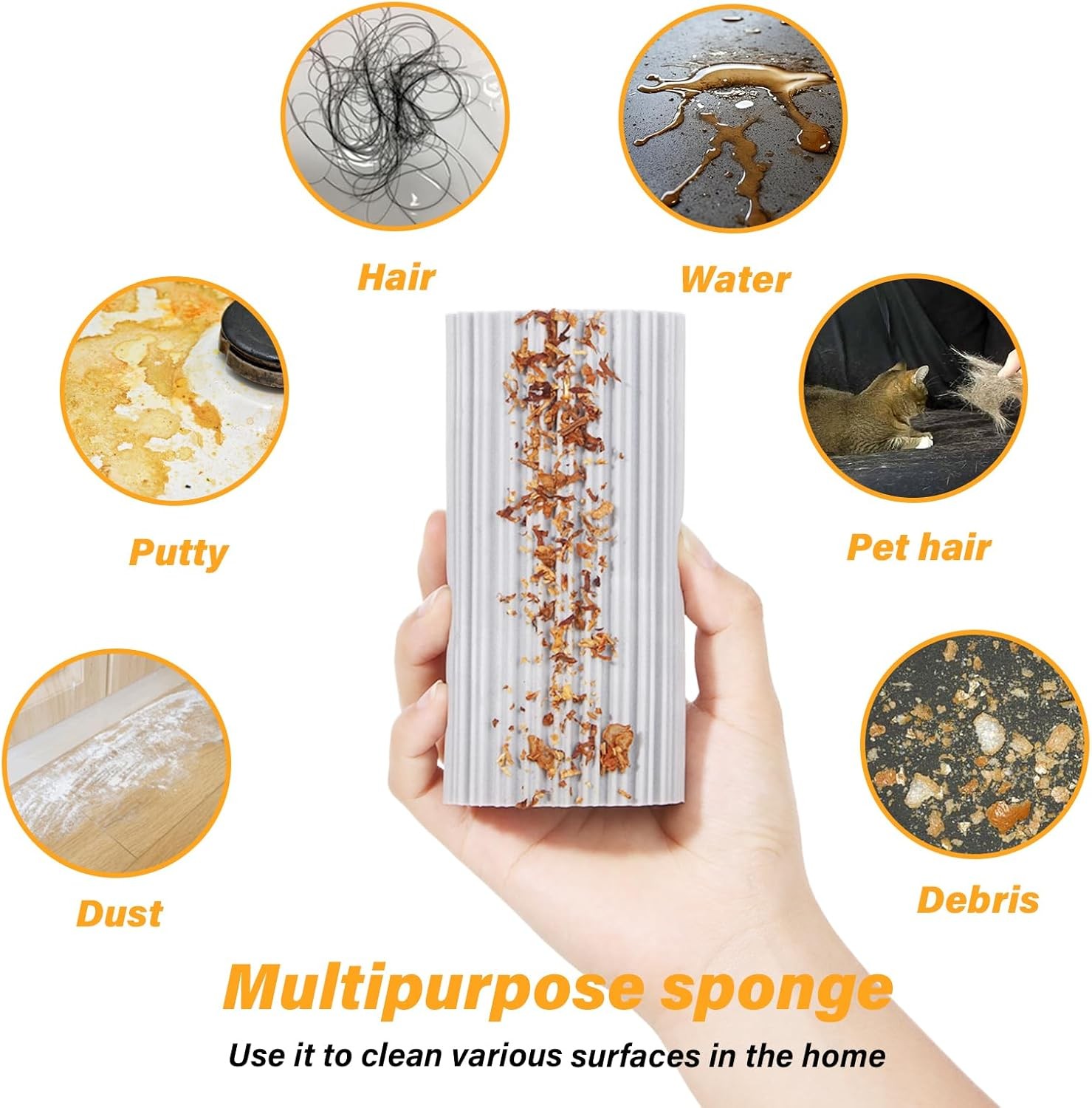 2-Pack Damp Clean Duster Sponge, Magic Sponge Eraser Baseboard Cleaner Tool, Dus