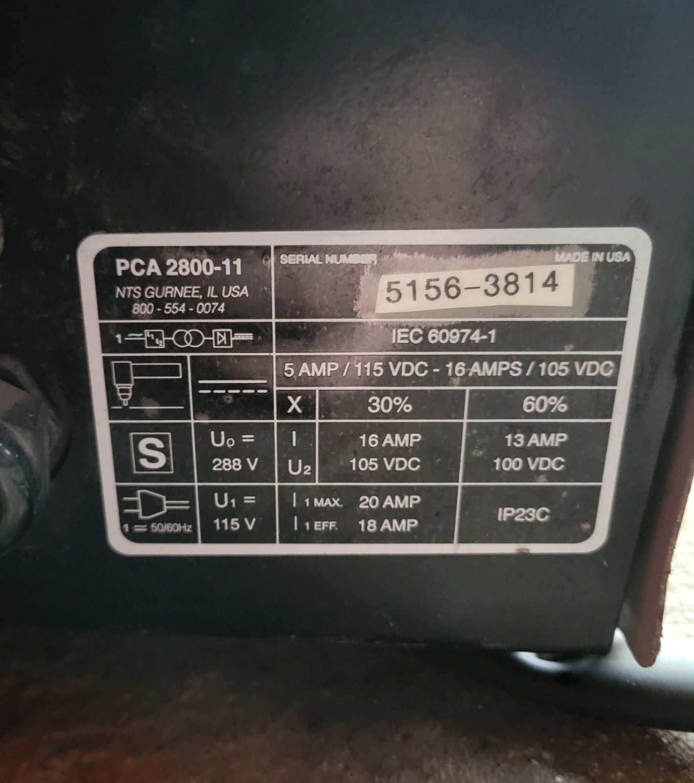Matco Tools PCA 2800-11 Plasma Cutter - FOR PARTS