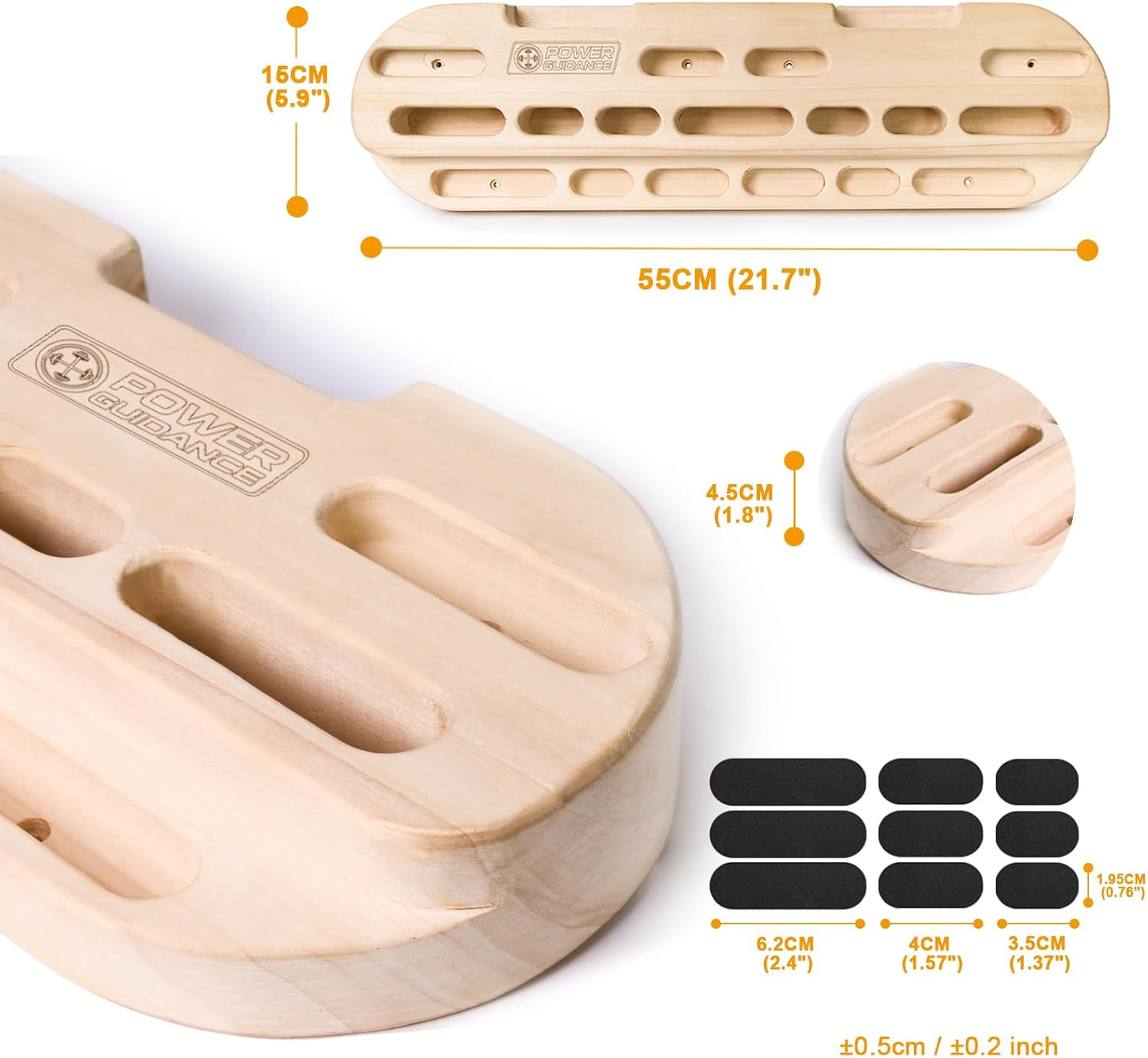 Wooden Hangboard for Rock Climbing Grip Strength and Forearm Training