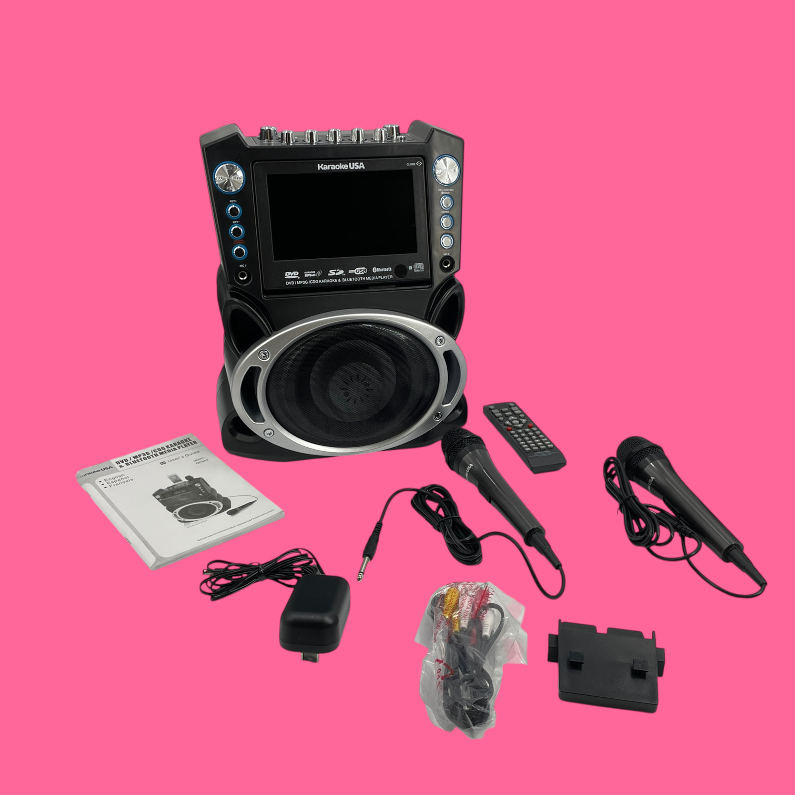 Karaoke USA GF842 MP3 Karaoke Machine System Black #NO1564 (TC)