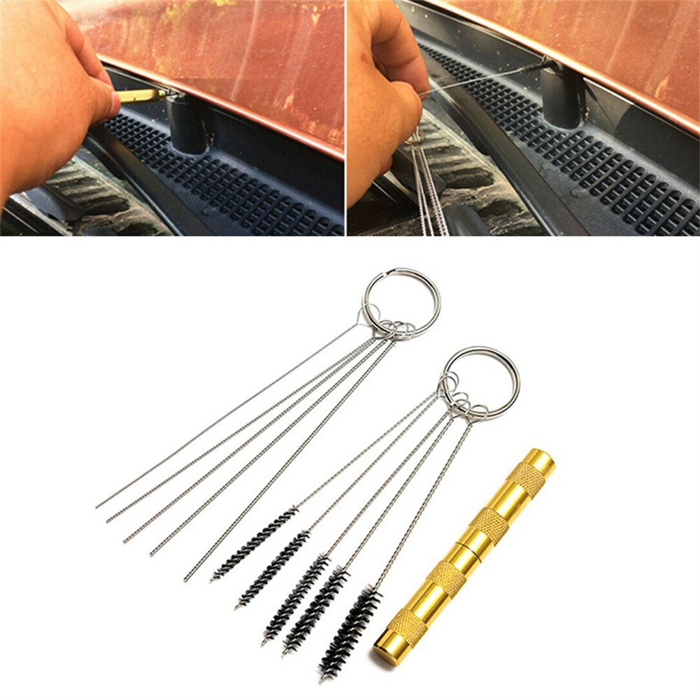 Car Windshield Washer Brush Airbrush Cleaning Tool Silver Brushes Needles Tools