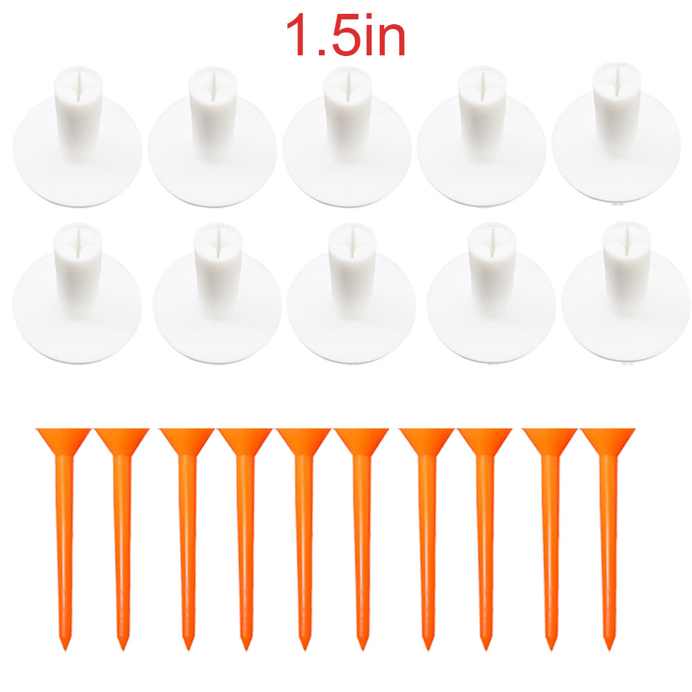 1.5/2in Golf Rubber Tees Holder Range Driving Practice Mat With Castle Tees 10X