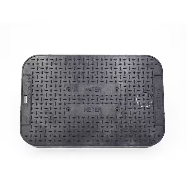 15 In. X 10 In. X 1.75 In. Square Meter/Valve Box Black Lid