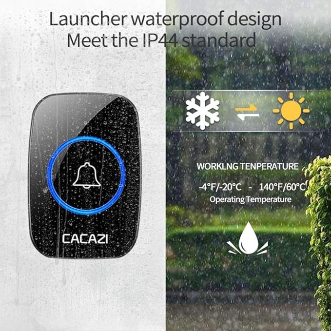 1000FT Wireless Doorbell Waterproof 1 Plugin Receiver Adjustable Volume 38 Chime