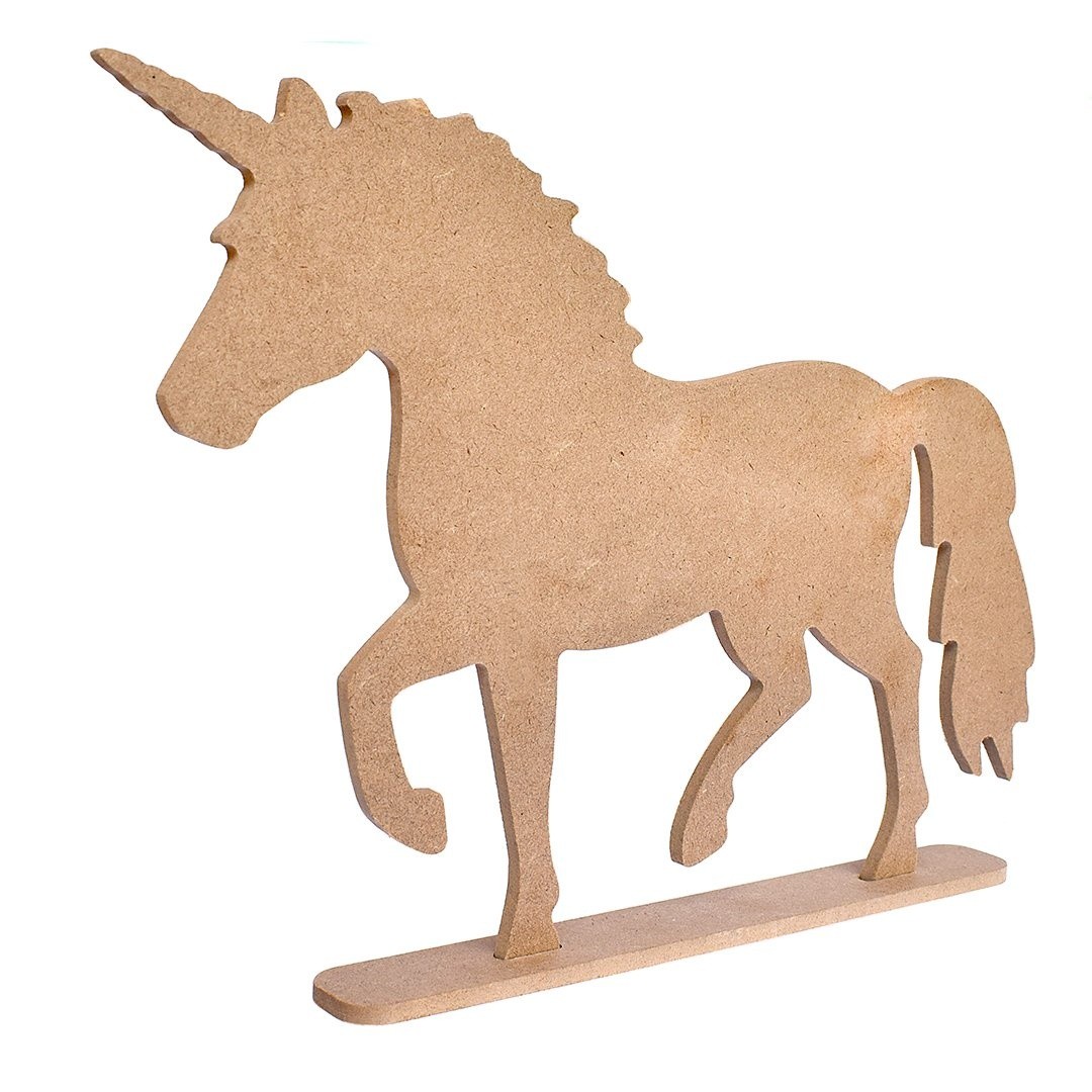 Little Birdie MDF Base Standing Unicorn 12"X9.5"-Standing Unicorn